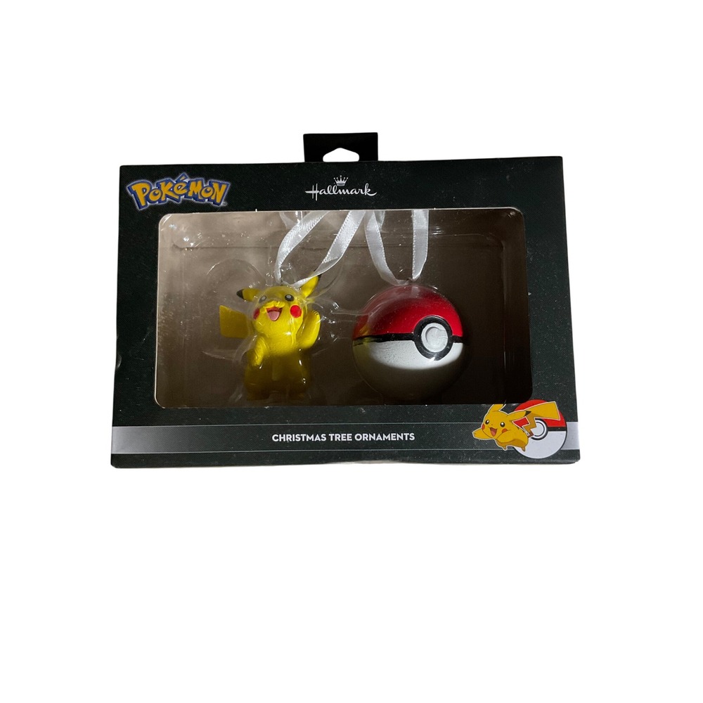 Hallmark Pokemon Ornaments Unisex OS Yellow Excellent Pikachu Pokeball 2-Pack
